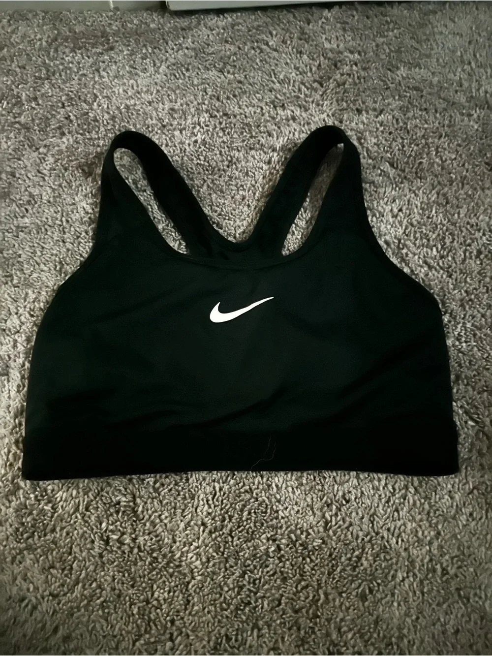 Motionwear Black Sports Bra with White Logo
